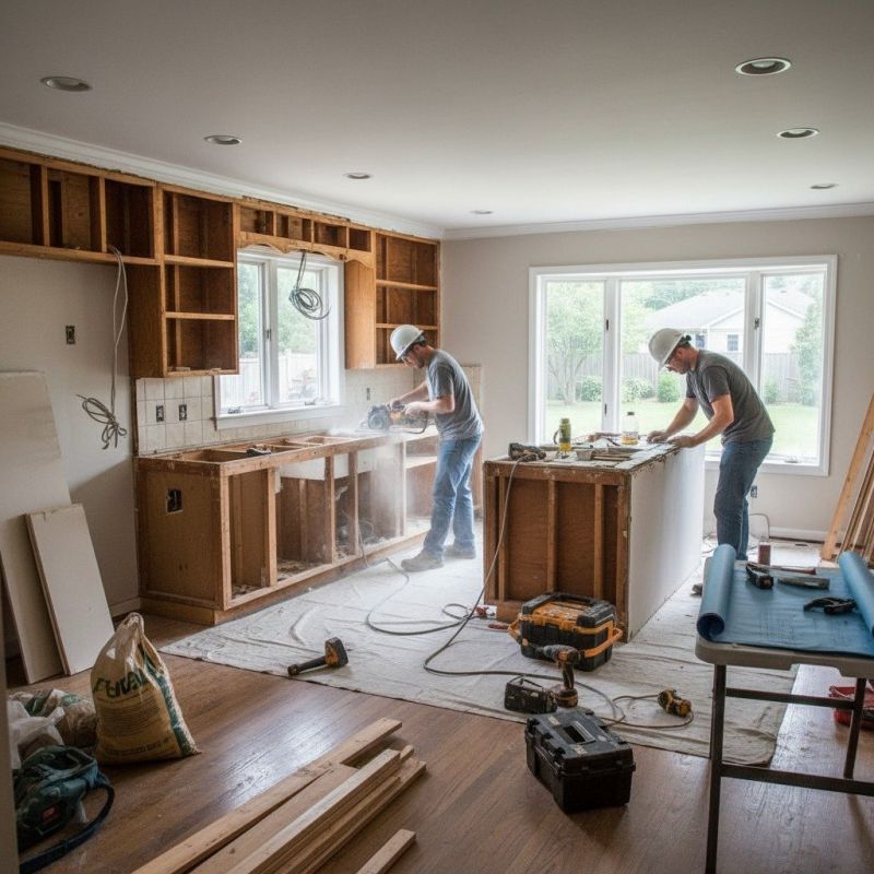Our team working on Bathroom Remodeling projects in Portage County, OH